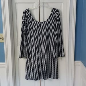 Black white herringbone dress